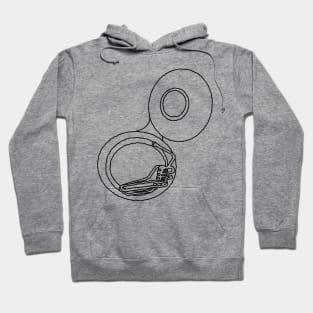 Rough Tuba Drawing Hoodie